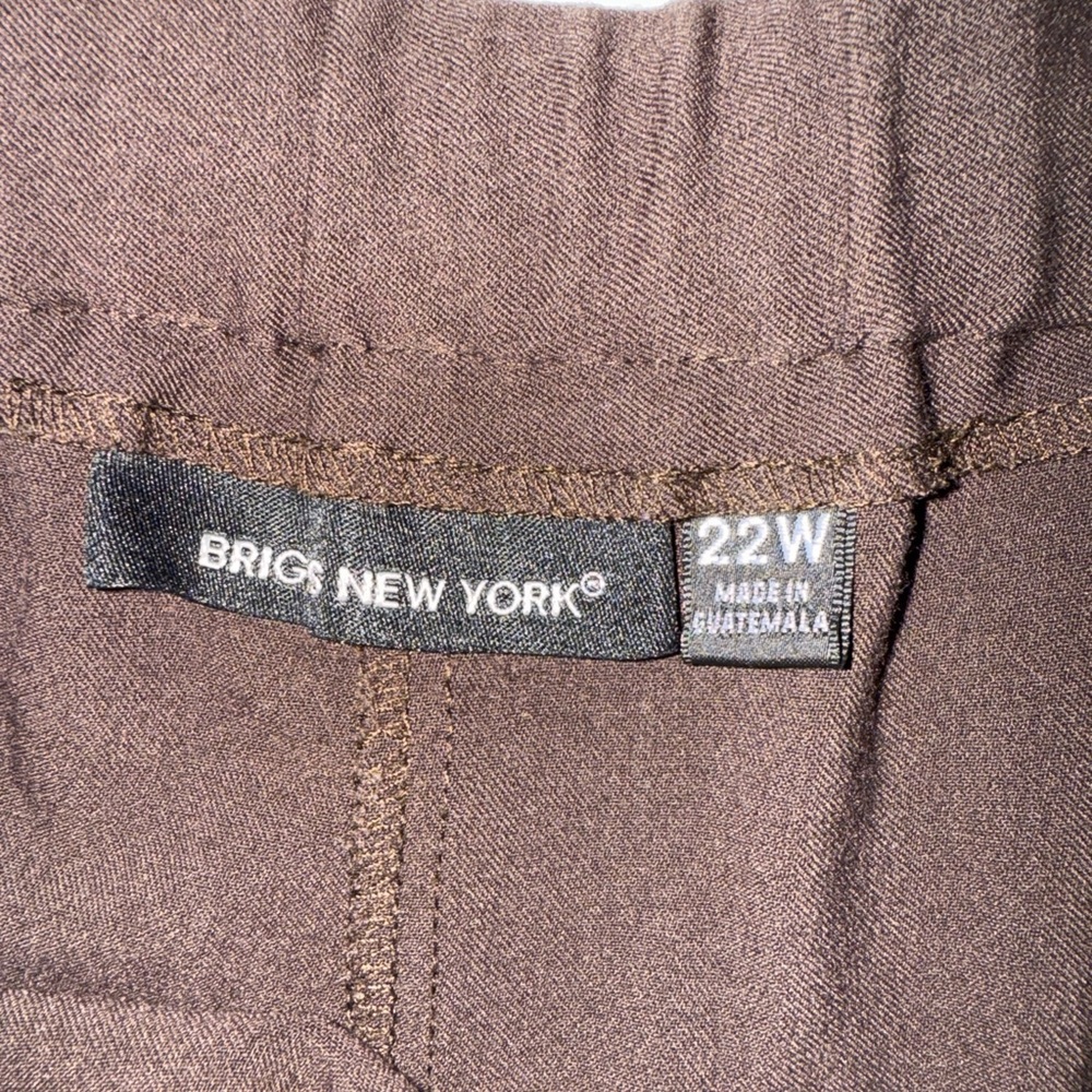 Briggs New York Brown Elastic Waist 2-Pocket Polyester Pants Size 22W - Picture 7 of 10